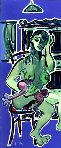 peinture, m&egrave;re et b&eacute;b&eacute;