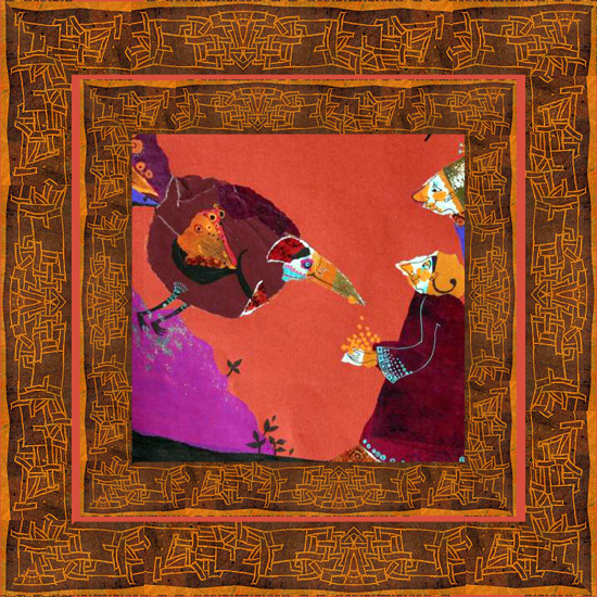 carré foulard créé d'après des illustrations