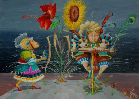 Le ma&icirc;tre des &eacute;criture - acrylique 50x70cm 
