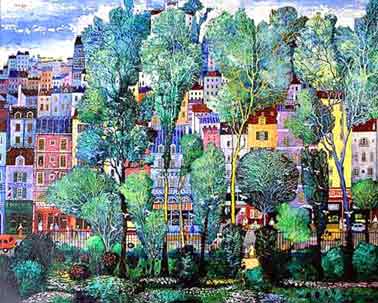 &acirc;me verte, huiles sur toile