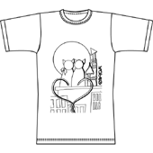 Chats amoureux, Tee-shirt personnalis&eacute; &agrave; peindre
