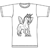 licorne ail&eacute;e, Tee-shirt personnalis&eacute; &agrave; peindre
