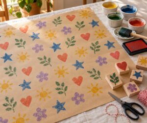 how to make wrapping paper with kids