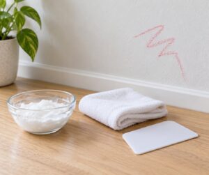 how to get crayon off the wall