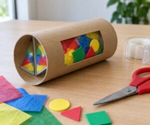how to make a kaleidoscope with a paper towel roll
