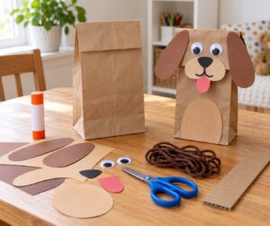 how to make a paper bag puppet