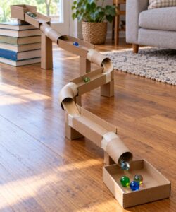 how to make a cardboard marble run