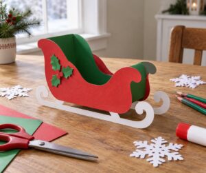 how to make a paper santa sleigh