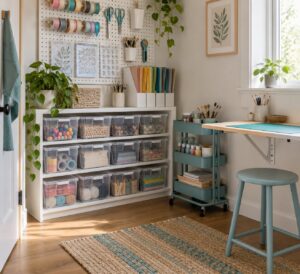 how to organize craft supplies in a small space