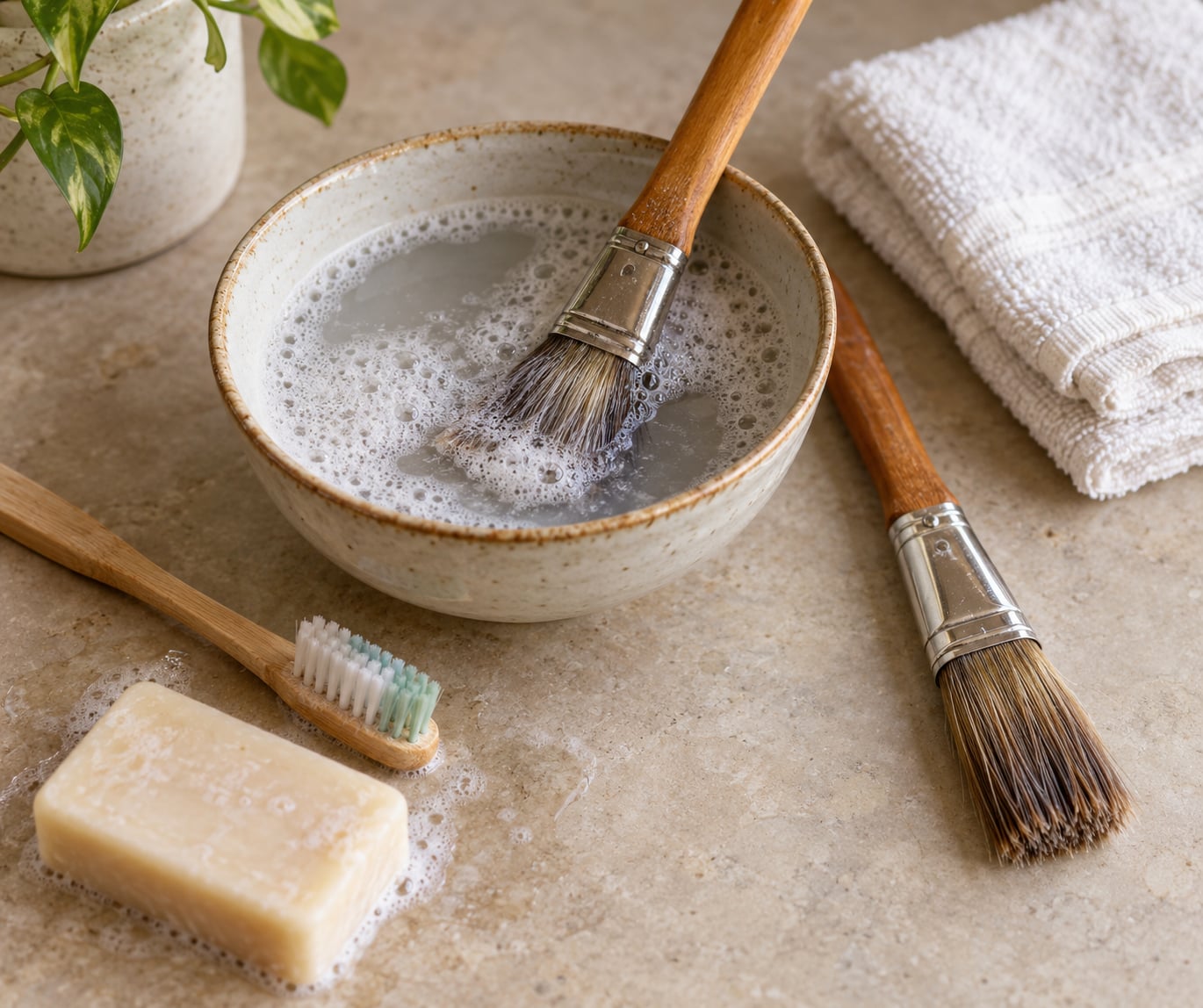 how to clean acrylic paint brushes
