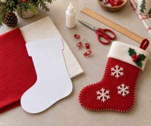 how to make a christmas stocking without a sewing machine