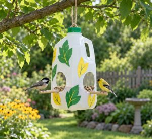 how to make a bird feeder from a milk jug