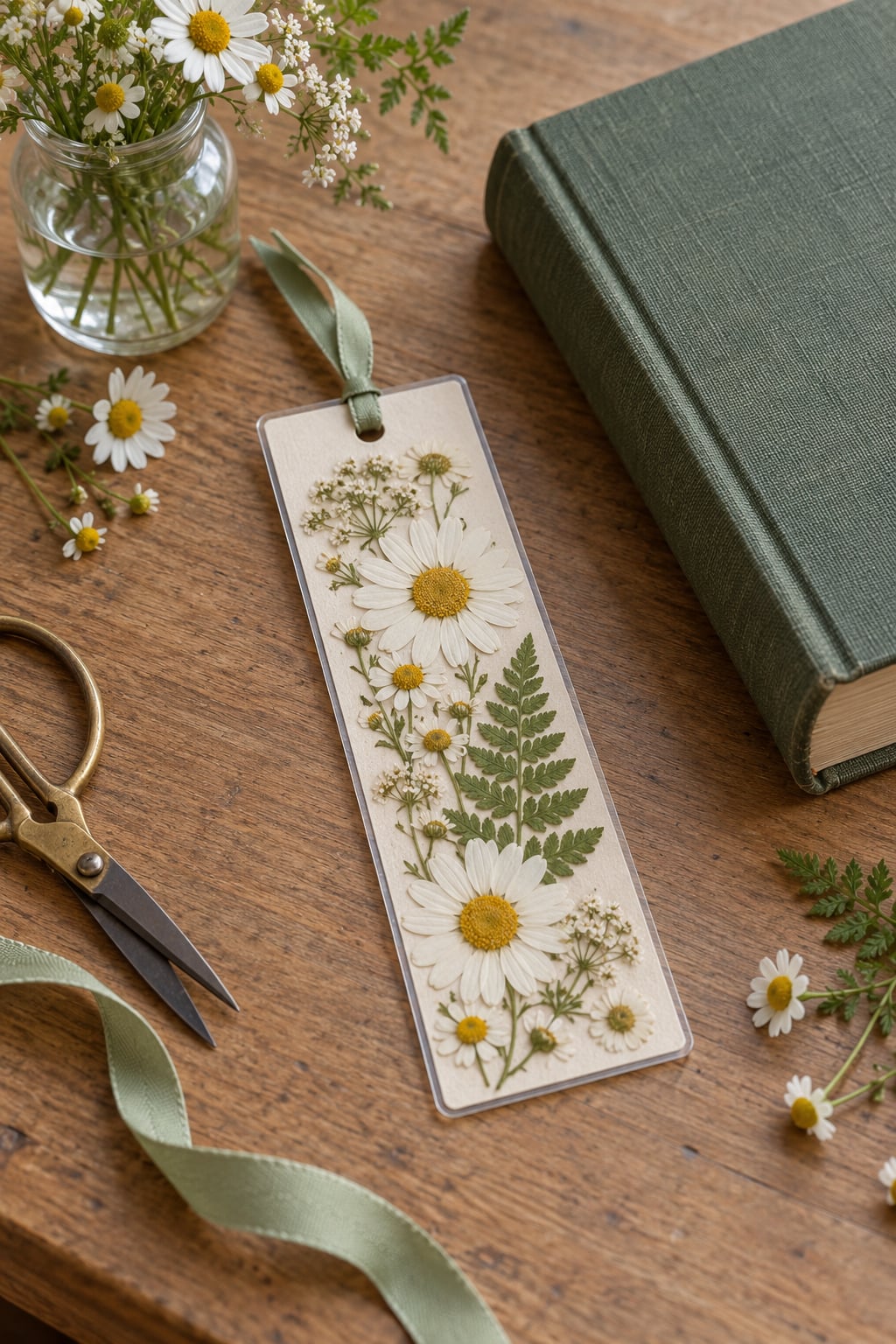 how to make a pressed flower bookmark
