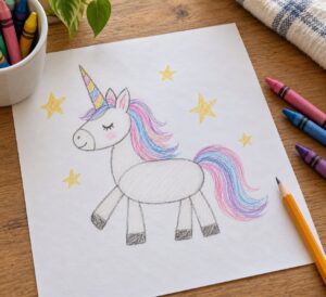 how to draw a unicorn for kids
