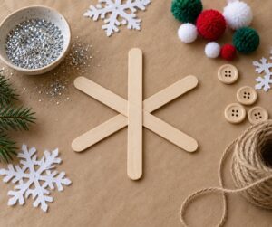 how to make a popsicle stick snowflake ornament