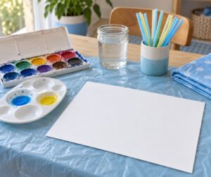how to do blow painting with watercolors