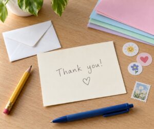 how to write a thank you note with a child