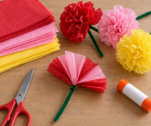 how to make tissue paper flowers