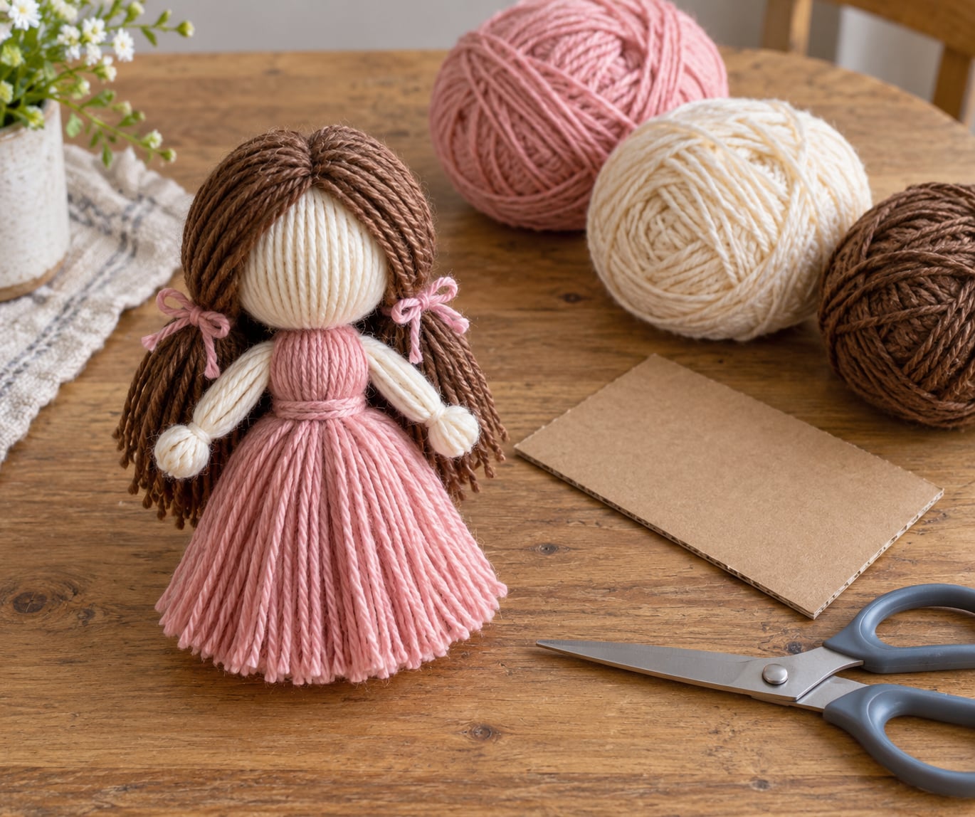 how to make a yarn doll without sewing