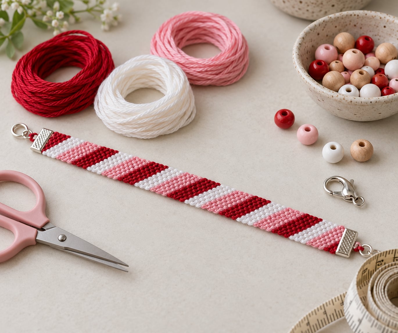 how to make a candy stripe friendship bracelet