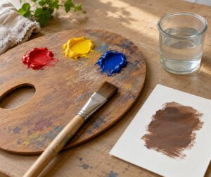 how to make brown paint from primary colors
