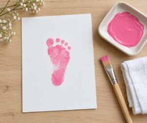 how to make a footprint art project with a baby