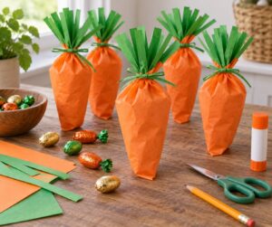 how to make carrot shaped treat bags