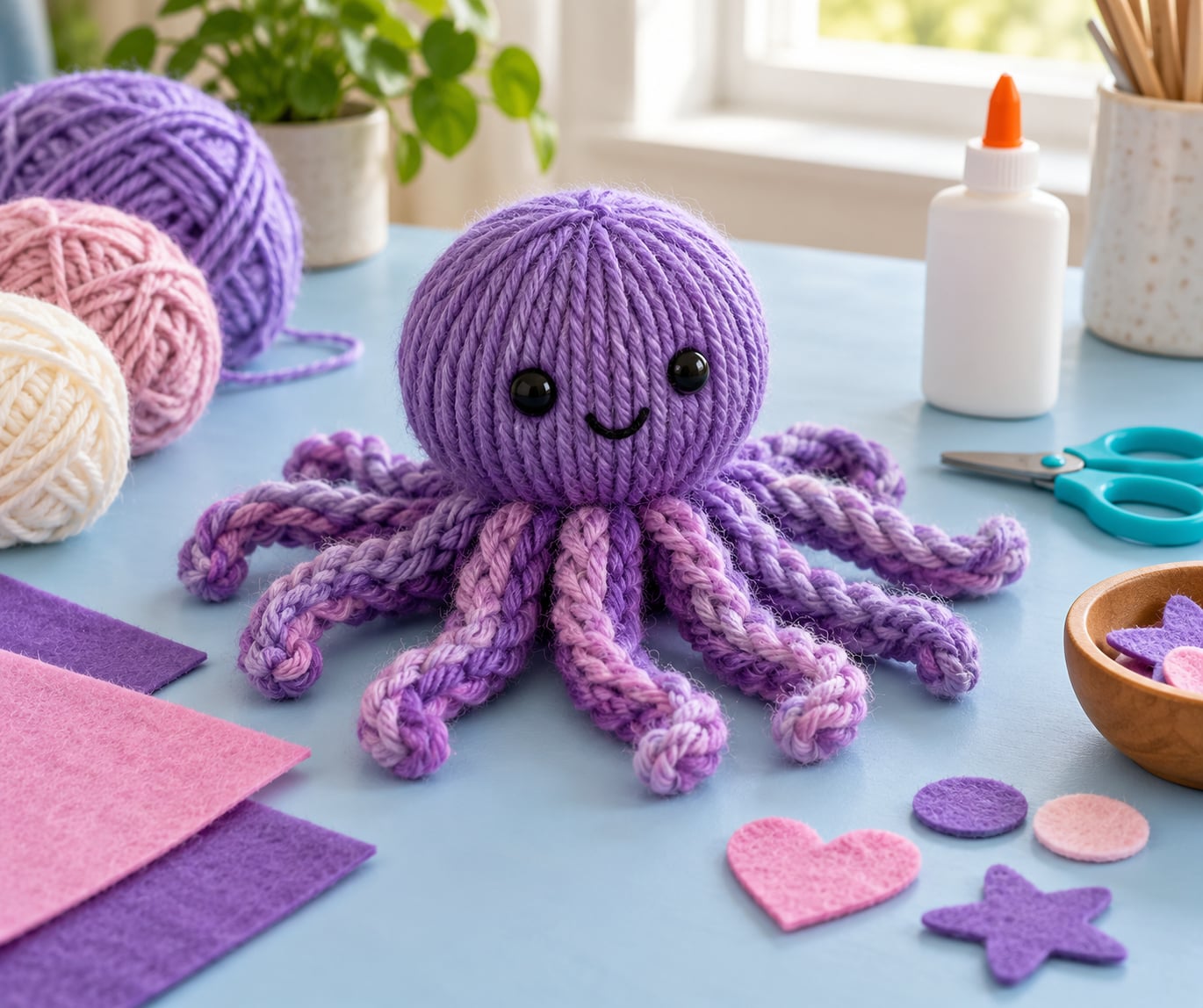 how to make a yarn octopus