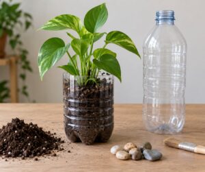 how to recycle plastic bottles into planters