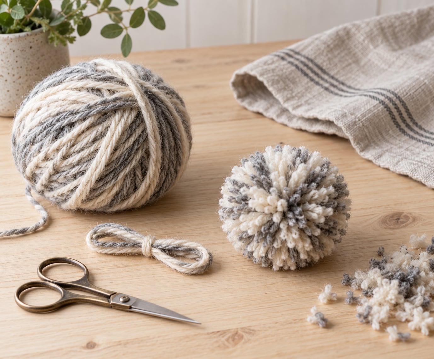 how to make pom poms with your fingers