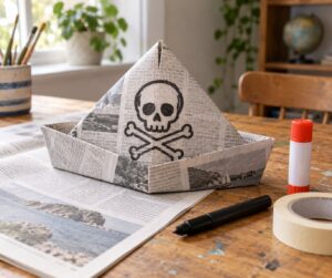 how to make a pirate hat from newspaper