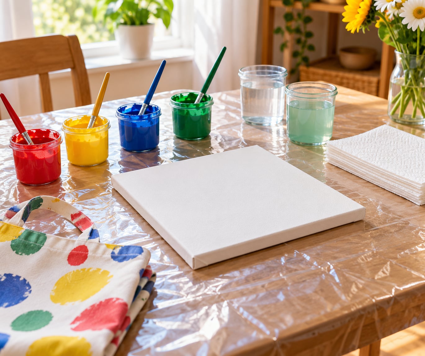 how to paint on canvas with kids