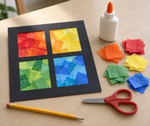 how to make a stained glass window craft with kids