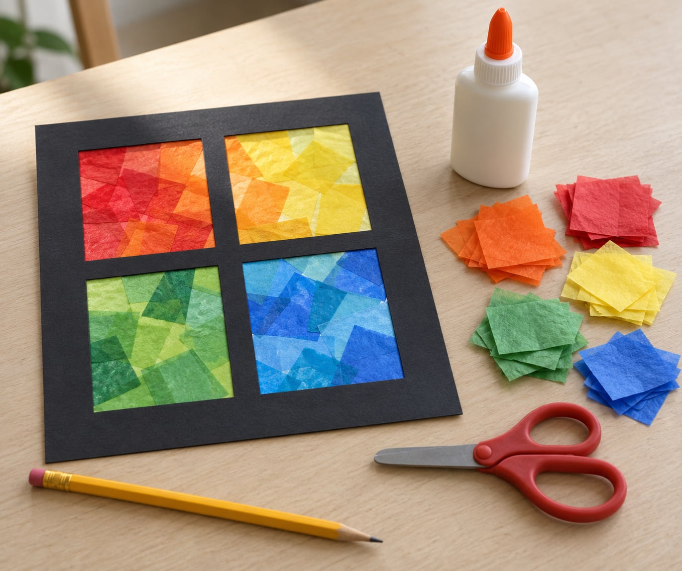 how to make a stained glass window craft with kids