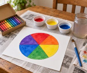 how to use a color wheel for kids art projects