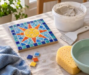 how to grout a kids mosaic project
