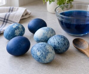 why do dyed easter eggs turn out blotchy