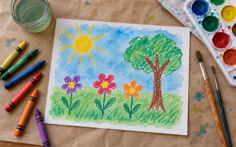 How to Make a Watercolor Resist with Crayons (2026)
