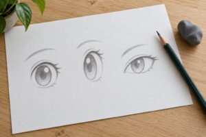 how to draw cartoon eyes that look right