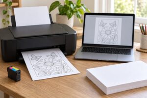 how to print a coloring page without wasting ink