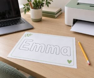 how to make a printable name tracing worksheet