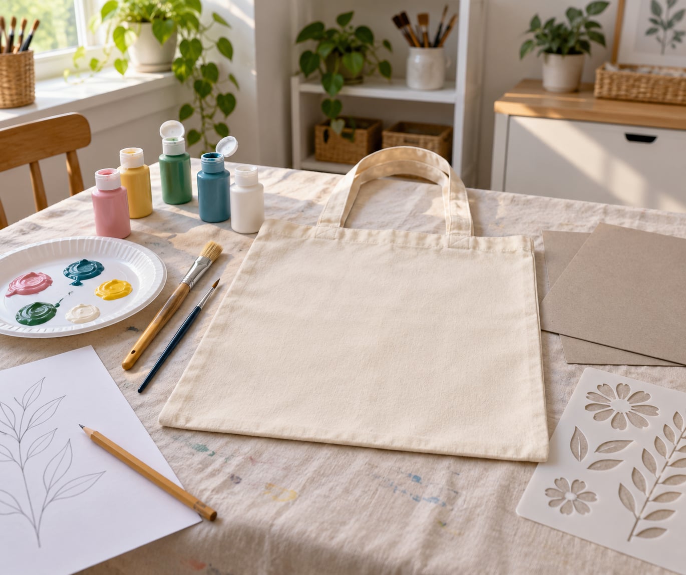 how to decorate a tote bag with fabric paint