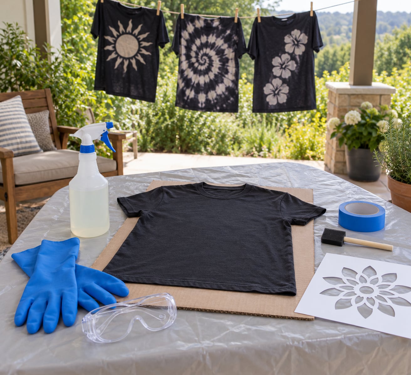 how to make a bleach shirt safely with kids