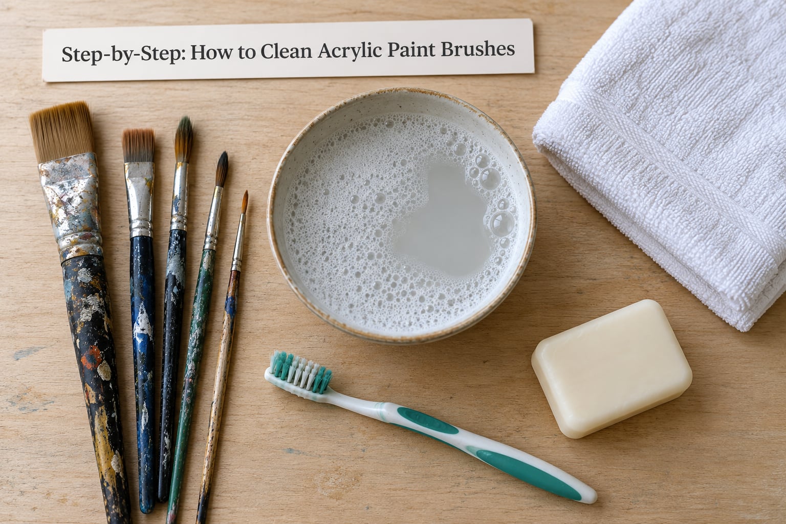 Step-by-Step: How to Clean Acrylic Paint Brushes