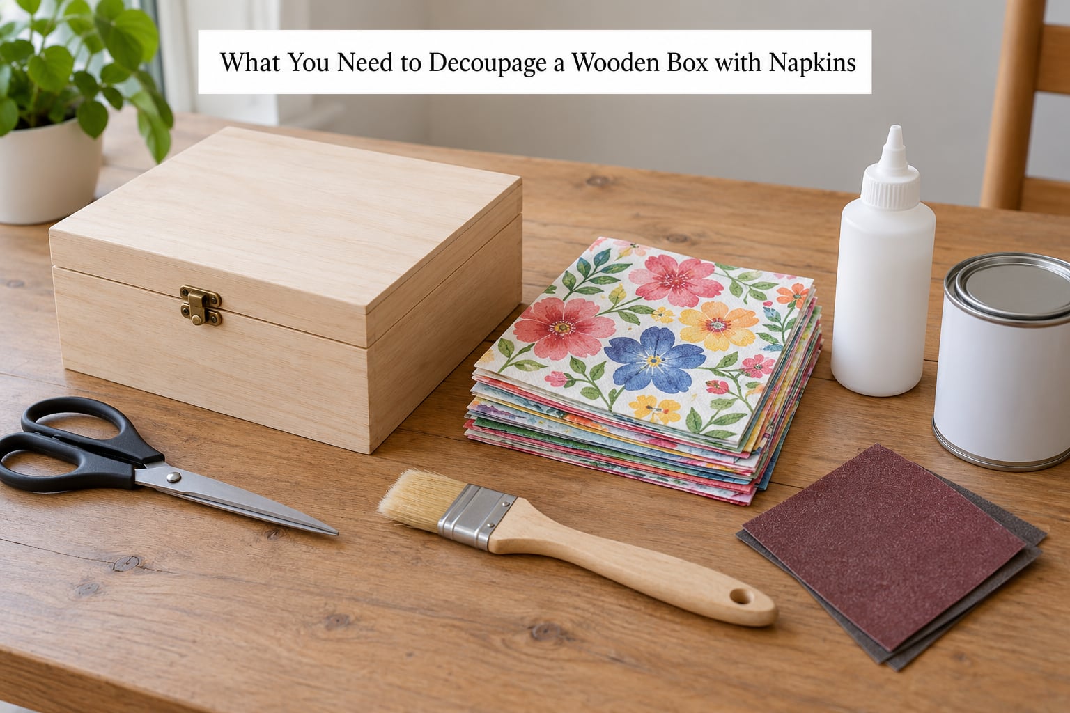 What You Need to Decoupage a Wooden Box with Napkins