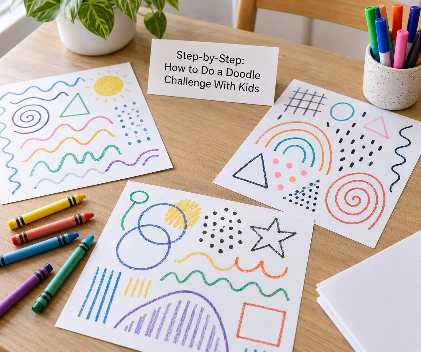 Step-by-Step: How to Do a Doodle Challenge With Kids