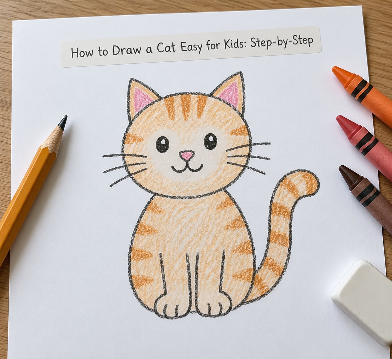 How to Draw a Cat Easy for Kids: Step-by-Step