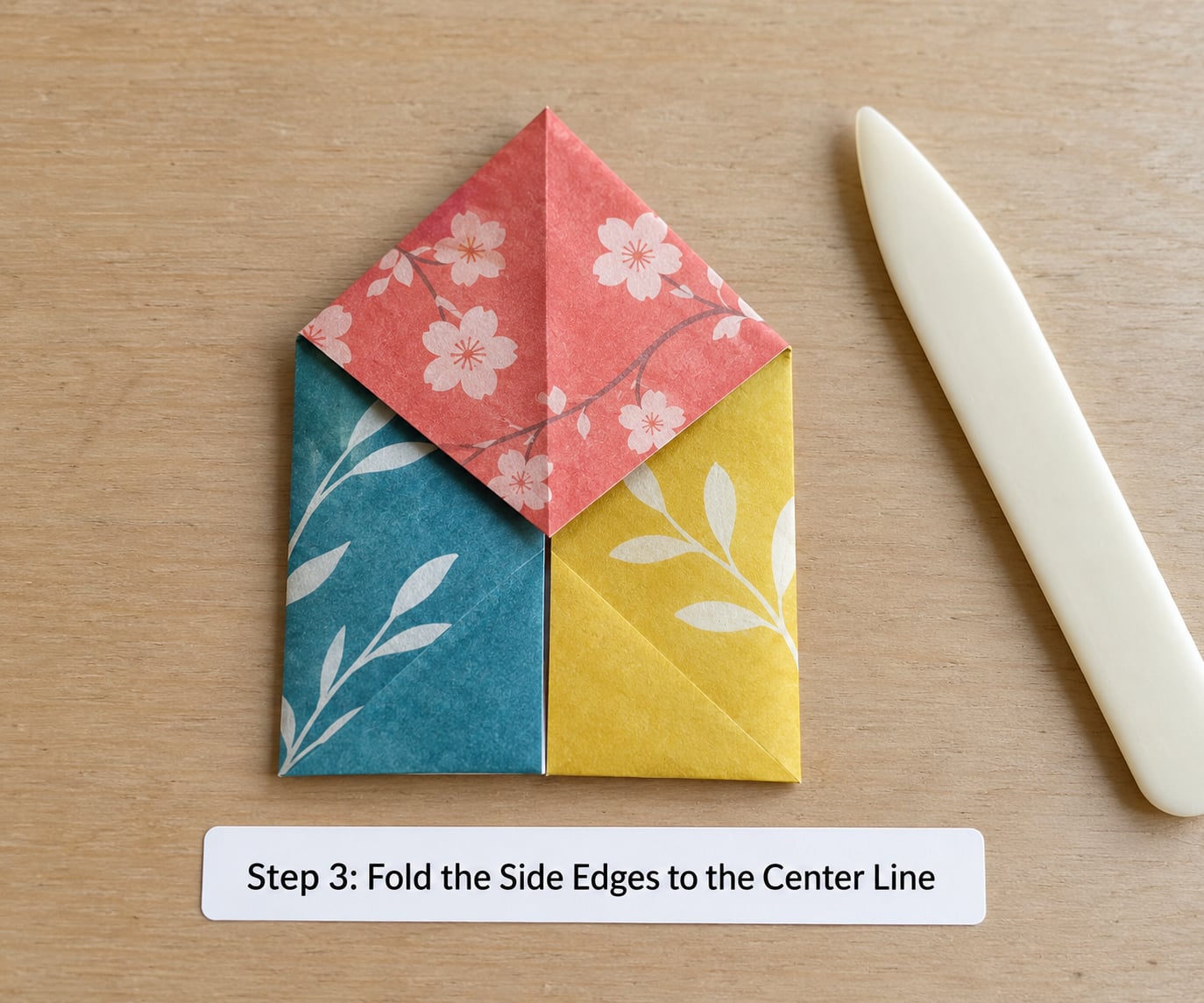 Step 3: Fold the Side Edges to the Center Line