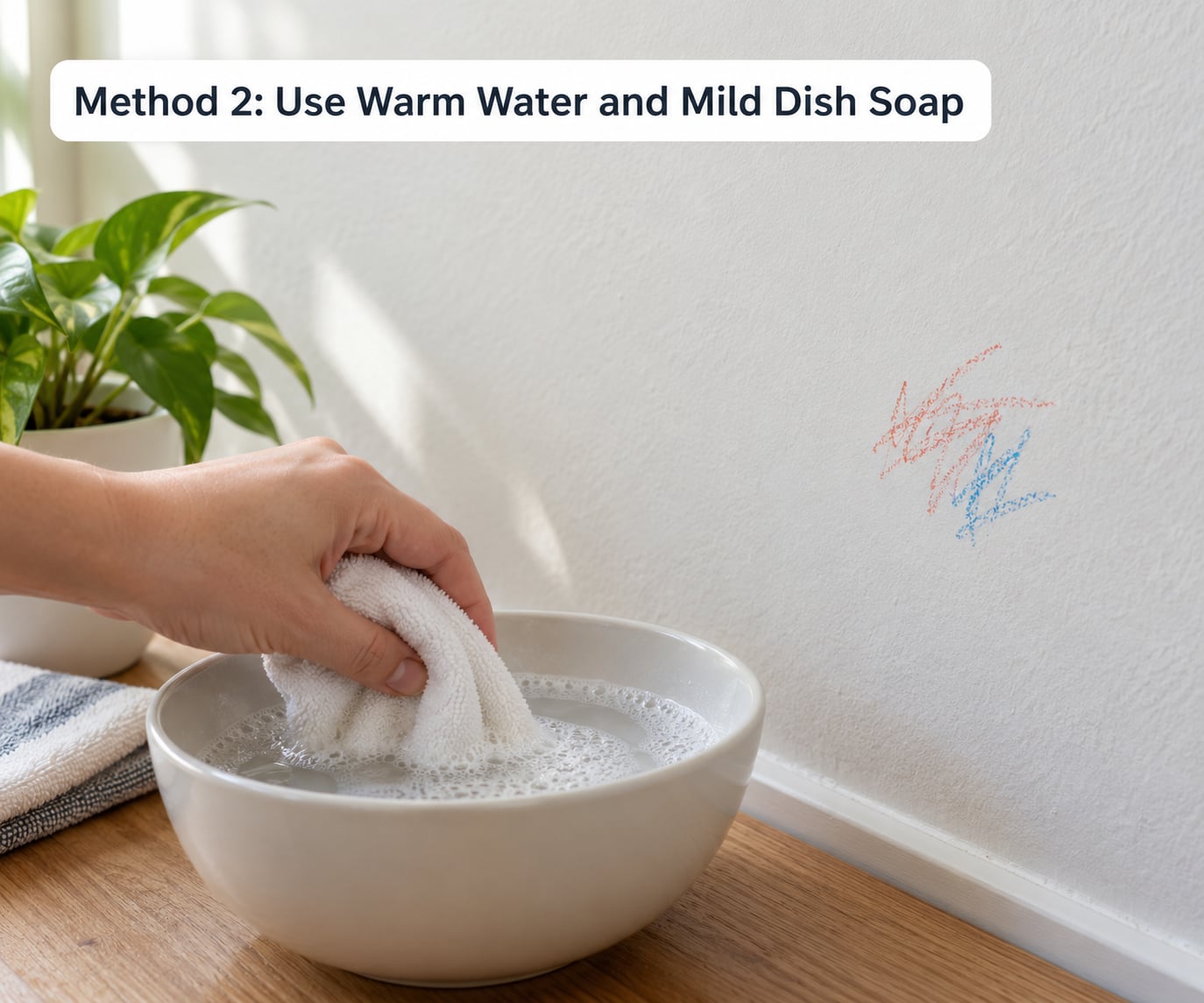 Method 2: Use Warm Water and Mild Dish Soap