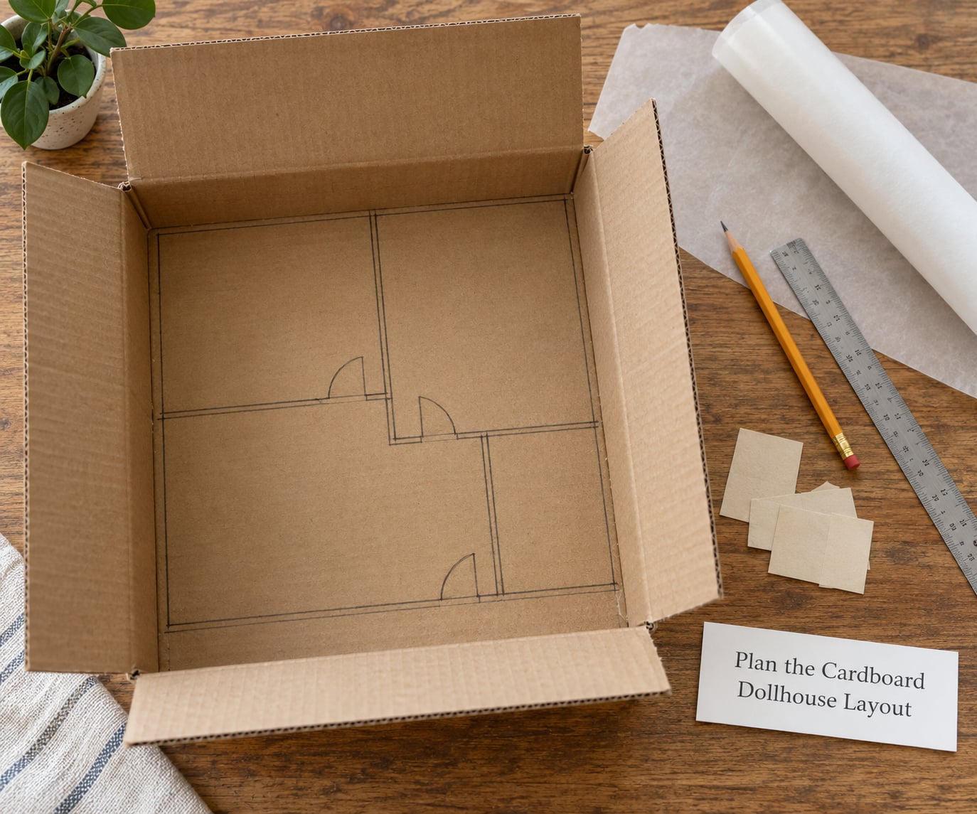Plan the Cardboard Dollhouse Layout
